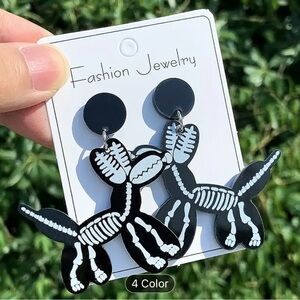 Dog Balloon Skeleton Earrings